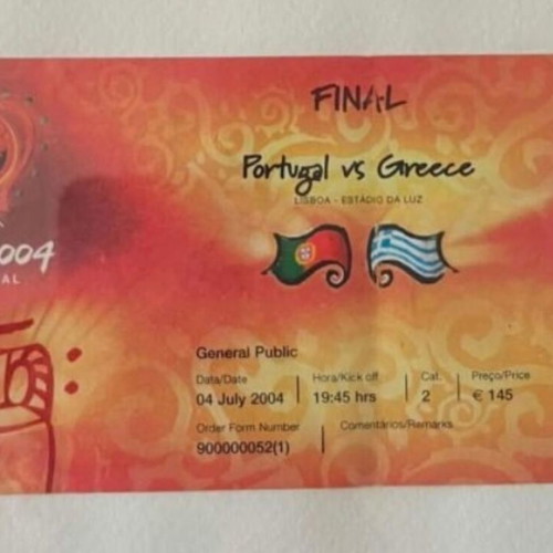 Portugal Greece ticket 2004, used, authentic