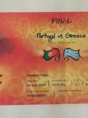 Portugal Greece ticket 2004, used, authentic