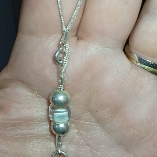 Car Amulet Saint Christopher embossed silver 925 with 950 chain like new