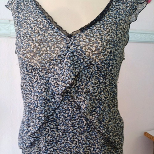 Esprit dress used spiderweb fabric black and blue size M