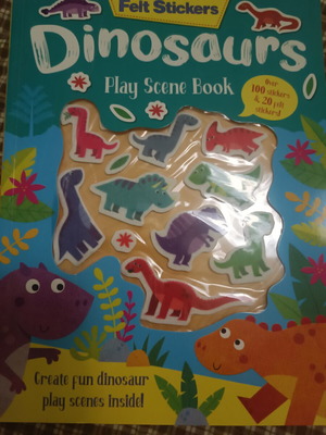 Dinosaurs Play Scene Book new with 120 stickers and 20 felt stickers