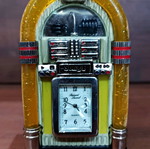 Jukebox enamel tabletop clock new