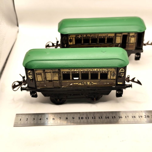 Vintage Train Pullman toys used, set of two from 1930s