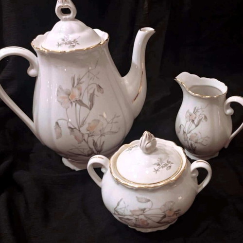 Haas & Czjzek 1792 vintage porcelain coffee set like new