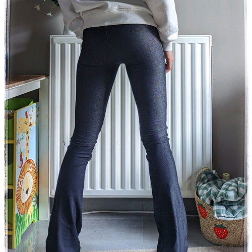 Y2K Dark Denim Flare Leggings Pull & Bear new, blue