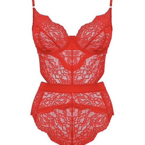 Ann Summers Hold Me Tight Red Lingerie Bodysuit new, size L