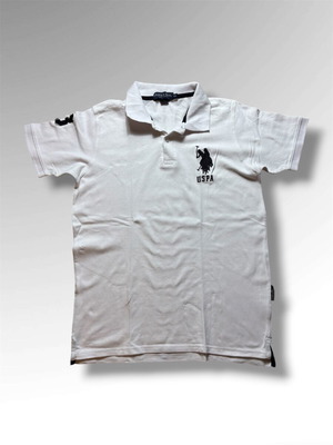 US Polo Assn Vintage White Polo Tee Size Large Like New
