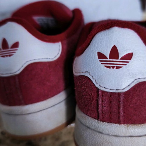 Adidas Campus sneakers used, red suede unisex size 27