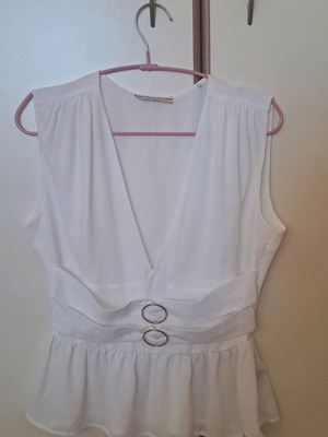 Guess White Peplum Top used, size M