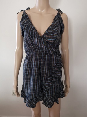 Obey checked dress used, size S