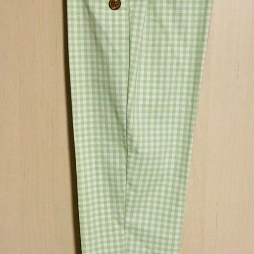 Vichy pants Zara like new, white and green, high waist