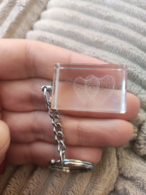 Μπρελόκ κρυστάλλινο με σχέδιο καρδιές καινούργιο