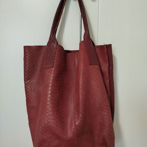 Bordeaux leather shoulder bag used, Italian