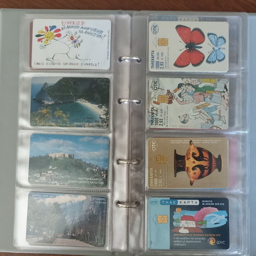 Phone card collection used, 42 pieces with album
