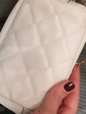 White crossbody bag new with gold chain