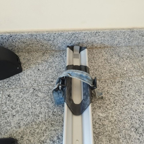 Car Roof Bars set used, aluminum Hakr with snowboard and bike mounts