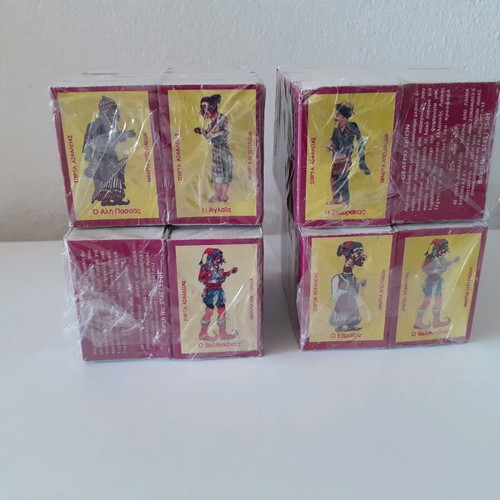 Shadow theater figure matchboxes new, four sealed packs