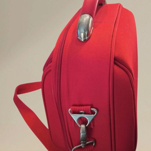 Red Travel Toiletry Bag like new with shoulder strap