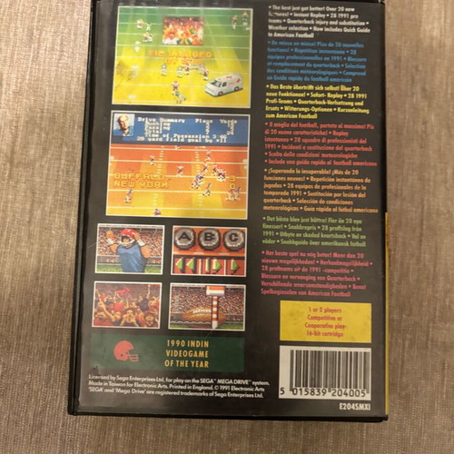 John Madden Football 92 Sega Mega Drive used, complete