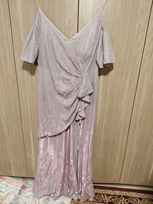 Dress for wedding or baptism plus size, like new, pink and gold