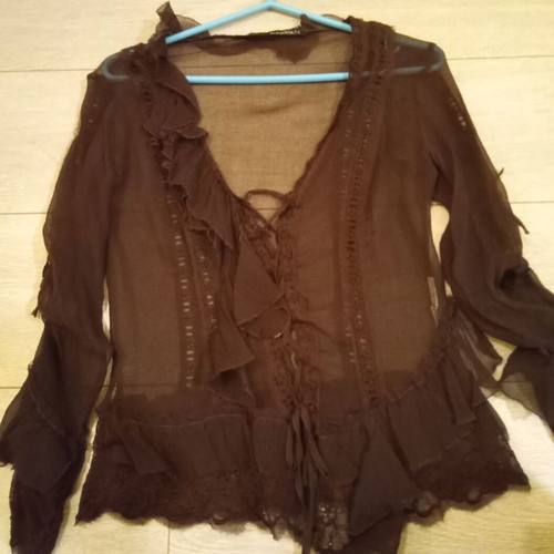 Silk blouse Annarita N brown size M/L like new