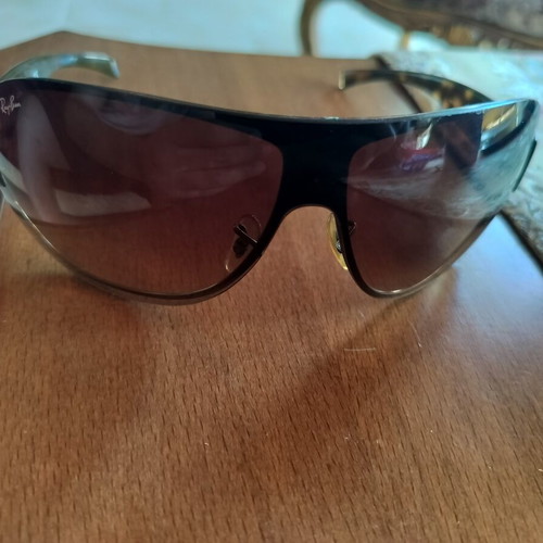 Ray-Ban RB 3350 shield sunglasses, brown gradient lenses