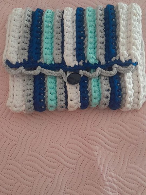 Handmade clutch bag, 28 cm width, 22 cm height