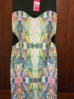 Dress new, size S, colorful, fitted