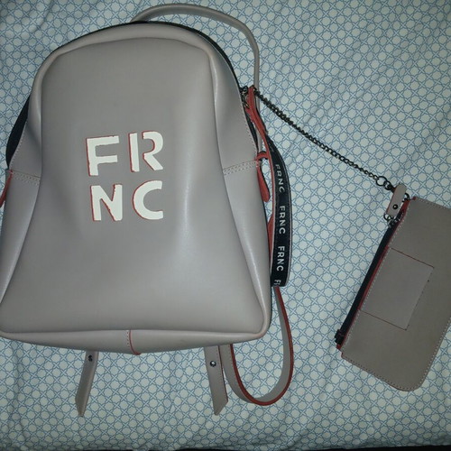 FRNC backpack like new, pink ice color with small wallet
