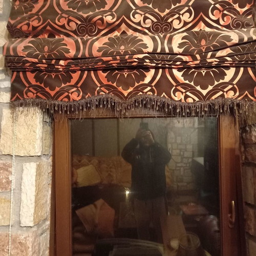 Roman style velvet curtain set used