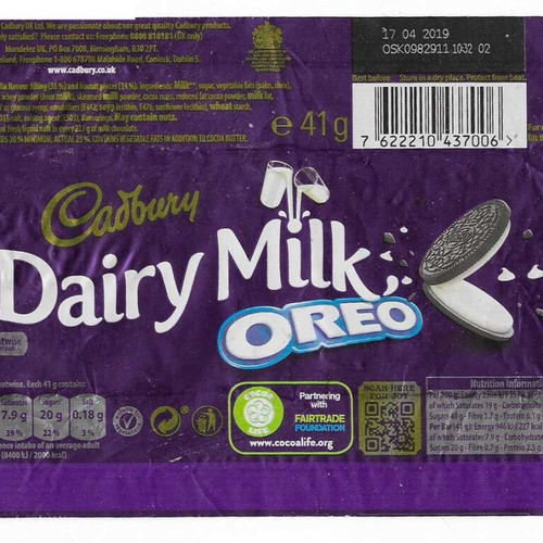 Cadbury wrappers used, pack of 10 for collectors