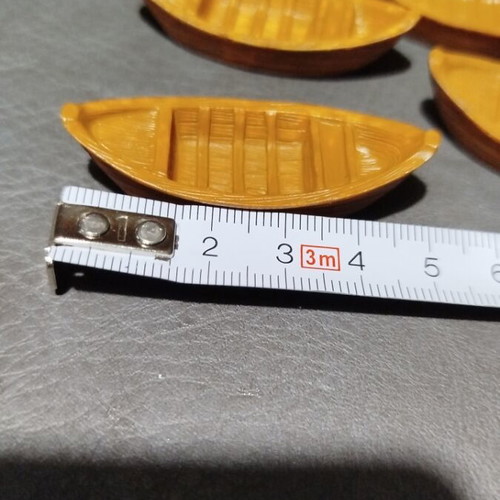 Wooden decorative boats new, set of 7 pieces