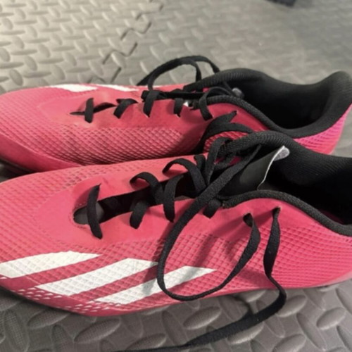 Adidas football shoes used, pink with black details