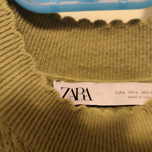 Zara knitted set skirt blouse like new, olive green