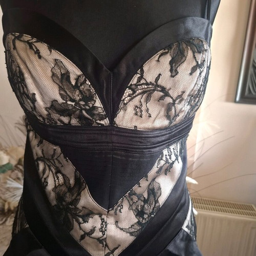 Luisa Spagnoli Silk Dress Like New Black With Beige