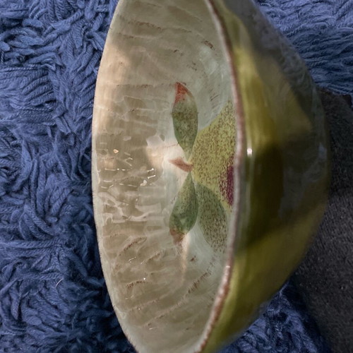 Set of three handmade bowls with painting like new
