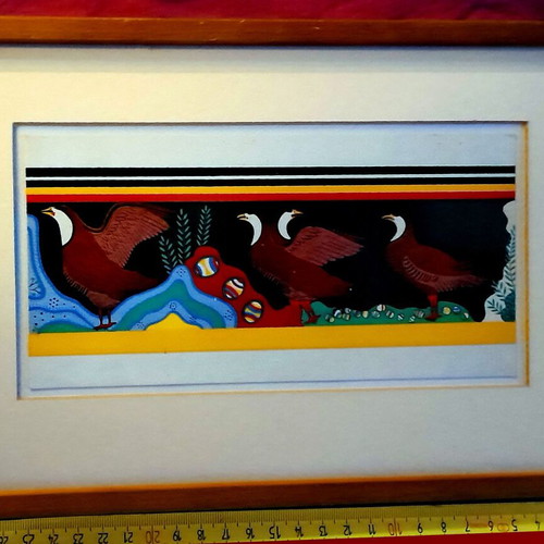 Minoan Wall Painting Perdikes Knossos Vintage framed print