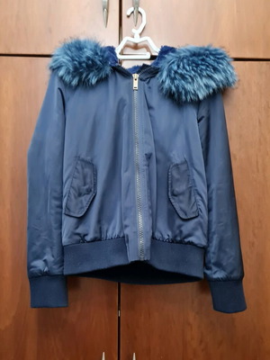 Desiree waterproof jacket with detachable hood like new, blue, sizes S and M
