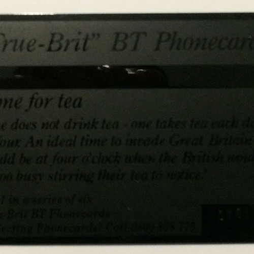 England Time for tea phonecard used, magnetic BT phonecard