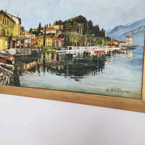 Oil painting by K. Kountouris used with new frame 100x70