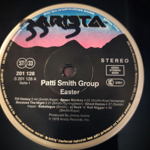 Patti Smith Group Easter 12'' Vinyl LP used, Greek pressing