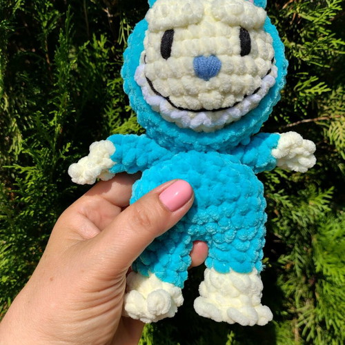 Knitted Labubu new with crochet and velour yarn