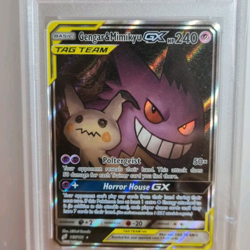 Pokemon Card Gengar & Mimikyu GX 2019 Holo Sun & Moon Team Up new