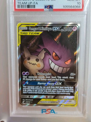 Pokemon Card Gengar & Mimikyu GX 2019 Holo Sun & Moon Team Up new