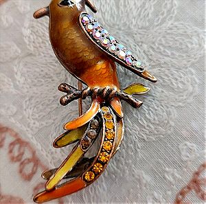 Καρφίτσα πουλί vintage