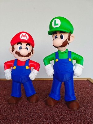 Mario and Luigi figures new, height 29cm and 33cm