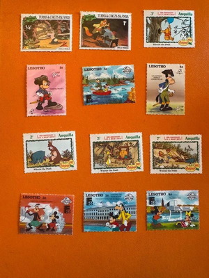 Disney θεματικό λοτ με 12 ασφράγιστα γραμματόσημα