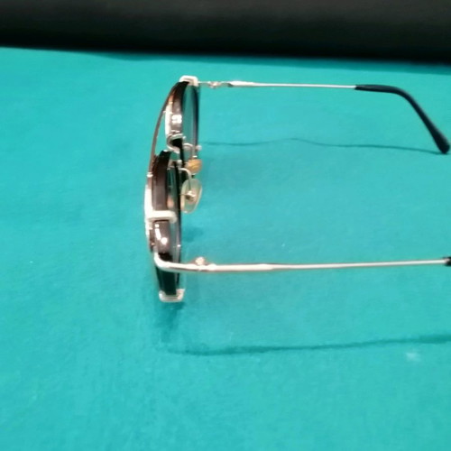 Women's Optical Frame With Clip-On Sunglasses Like New, Black And Gold