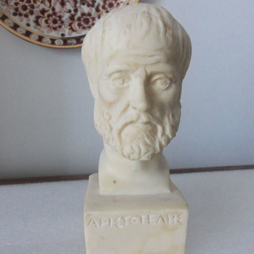 Commemorative alabaster bust of Aristotle, Aristotelio College Thessaloniki, Rhodes 2004