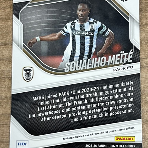 2025-26 Panini Prizm FIFA Soccer Soualiho Meïté card like new